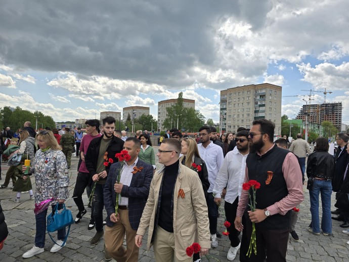 В Пензе студенты из Марокко, Индии и Судана провели памятную акцию в честь 80-летие Победы