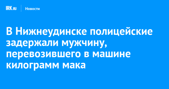В Нижнеудинске полицейские задержали мужчину, перевозившего в машине килограмм мака