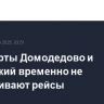 Аэропорты Домодедово и Жуковский временно не обслуживают рейсы