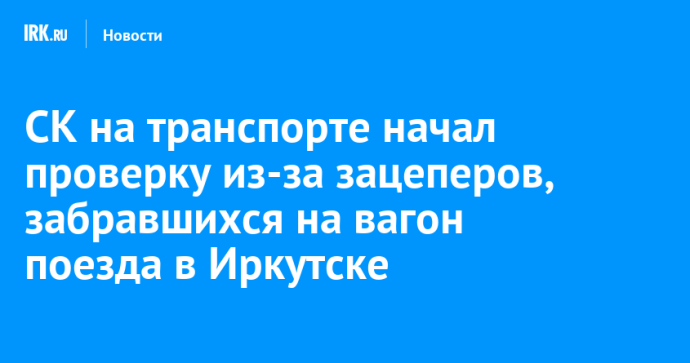 СК на транспорте начал проверку из-за зацеперов, забравшихся на вагон поезда в Иркутске СК на транспорте начал проверку из-за зацеперов, забравшихся на вагон поезда в Иркутске