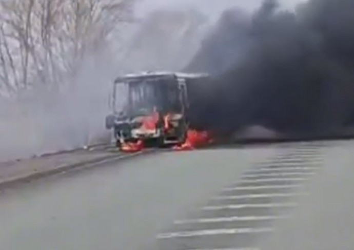 Под Магнитогорском сгорел автобус