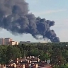 Мощный пожар в Подмосковье попал на видео