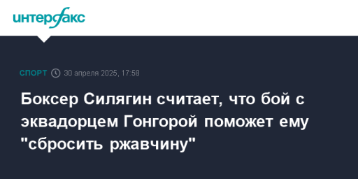 Боксер Силягин считает, что бой с эквадорцем Гонгорой поможет ему "сбросить ржавчину"