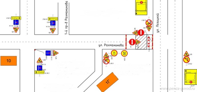 В Пензе до конца месяца перекрыли улицу Рахманинова