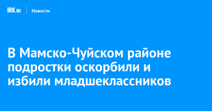 В Мамско-Чуйском районе подростки оскорбили и избили младшеклассников