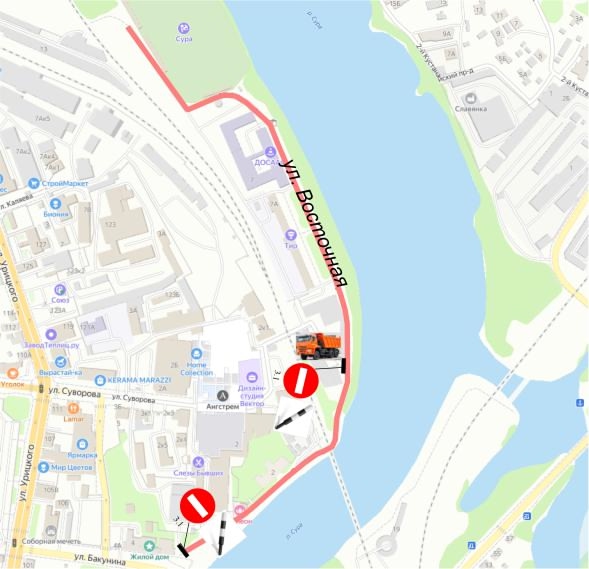 В Пензе запретят парковку и движение транспорта по улице Восточной