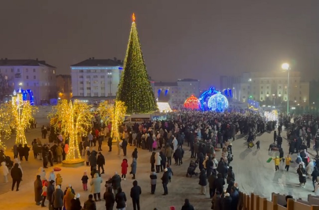 В Саранске торжественно открыли городские елки во всех районах