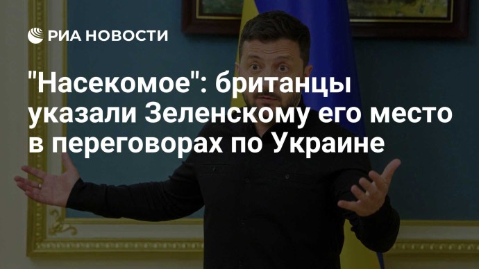 "Насекомое": британцы указали Зеленскому его место в переговорах по Украине