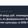 Почти 280 млрд руб. планируют выделить из федерального бюджета на развитие культуры в 2026 г.