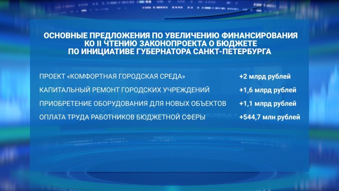 Петербургские депутаты поддержали 21 поправку к проекту бюджета города