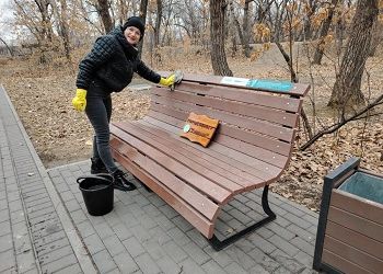 Генеральную уборку провели в Первомайском парке Благовещенска