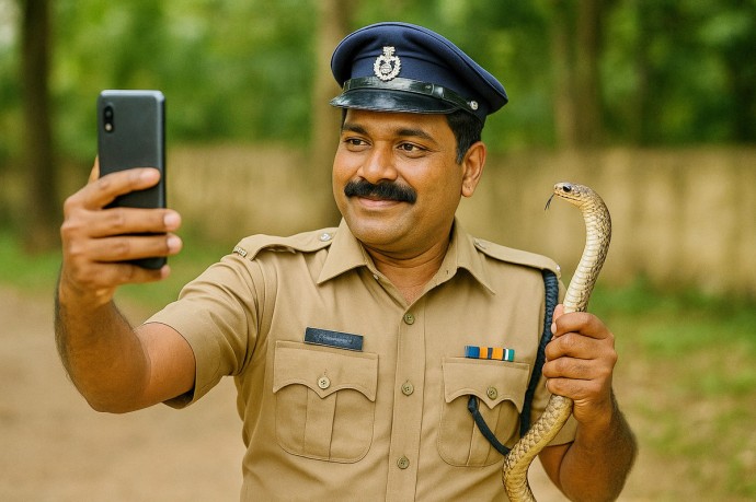 Полицейский поплатился жизнью за роковое селфи со змеей