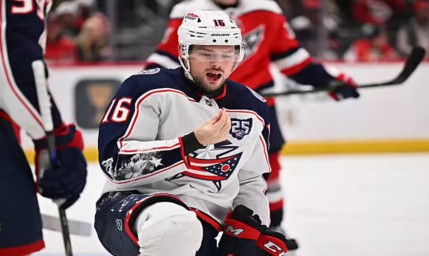 Защитник "Коламбуса" потерял зуб прямо по ходу матча НХЛ с "Вашингтоном"