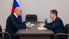 Дмитрий Чернышенко провёл рабочую встречу с губернатором ЯНАО Дмитрием Артюховым