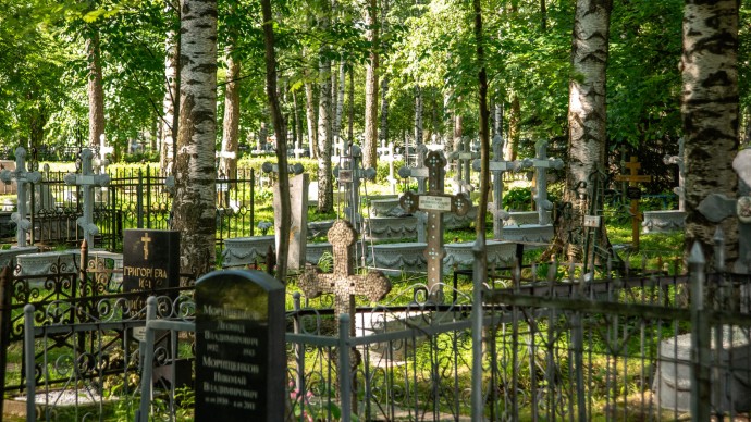 С могилы на Северном кладбище в Парголово украли очередной барельеф