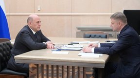 Встреча Михаила Мишустина с генеральным директором – председателем правления ОАО «РЖД» Олегом Белозёровым