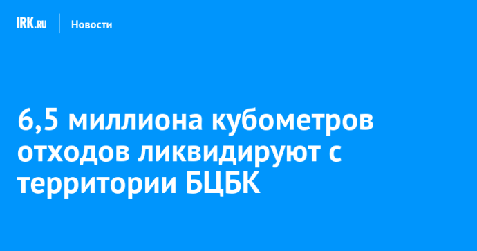 6,5 миллиона кубометров отходов ликвидируют с территории БЦБК