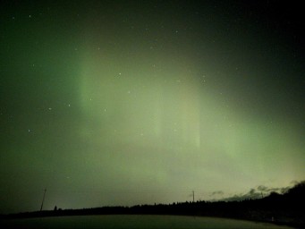 Северное сияние озарило небо Ленобласти