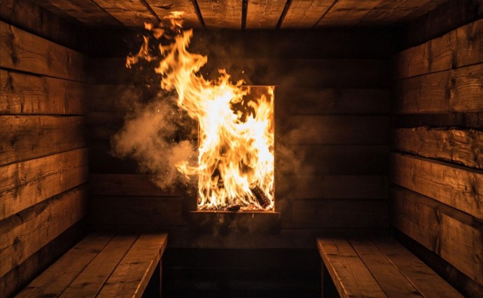 Ночью в Южно-Сахалинске загорелась баня