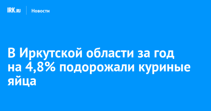 В Иркутской области за год на 4,8% подорожали куриные яйца