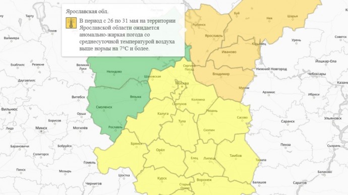 Из-за жары в Ярославской области объявили оранжевый уровень опасности