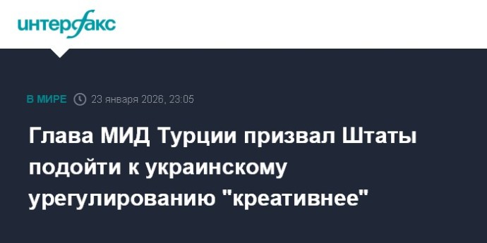 Глава МИД Турции призвал Штаты подойти к украинскому урегулированию "креативнее"