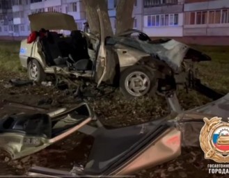 Несовершеннолетний водитель иномарки врезался в дерево в Уфе