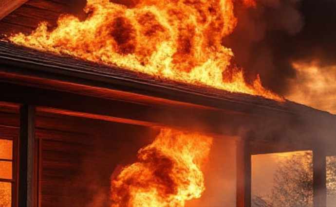 В Поронайске потушили неэксплуатируемое строение