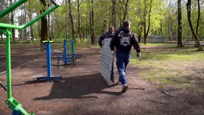 В парке имени Гагарина началась подготовка к строительству спортплощадки