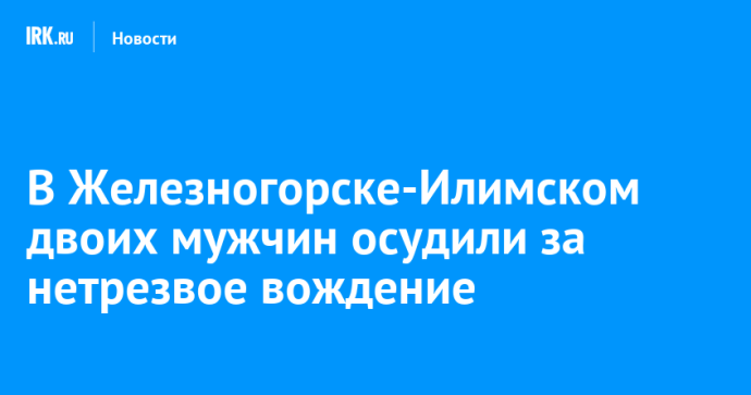 В Железногорске-Илимском двоих мужчин осудили за нетрезвое вождение