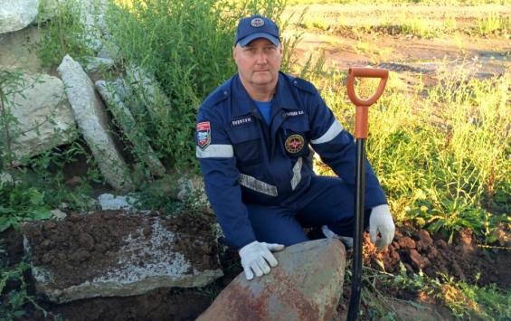 В Курском районе обнаружили и обезвредили 250-килограммовую авиабомбу