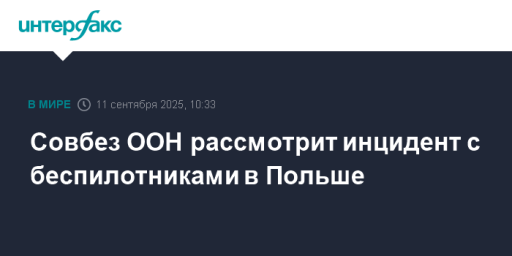 Совбез ООН рассмотрит инцидент с беспилотниками в Польше