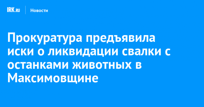 Прокуратура предъявила иски о ликвидации свалки с останками животных в Максимовщине