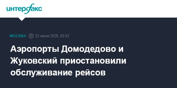 В аэропортах Домодедово и Жуковский введены ограничения на полеты