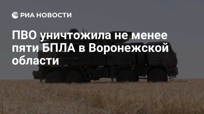 ПВО уничтожила не менее пяти БПЛА в  Воронежской области