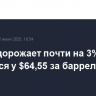 Нефть дорожает почти на 3%, Brent торгуется у $64,55 за баррель
