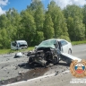 В Башкирии столкнулись минивэн Ford и Skoda Rapid