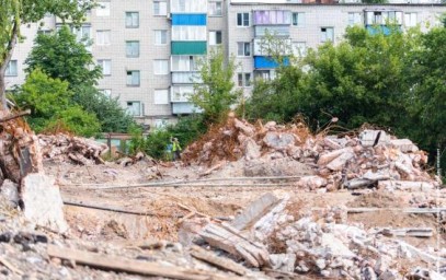 В Курске снесли здание городской типографии на улице Ленина