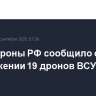 Минобороны РФ сообщило об уничтожении 19 дронов ВСУ за ночь