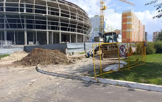 В микрорайоне Северный Курска продолжится строительство ливневой канализации