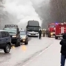 Экскурсионный автобус загорелся на дороге под Рязанью