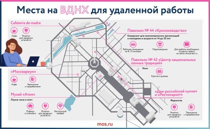Места на ВДНХ для удаленной работы