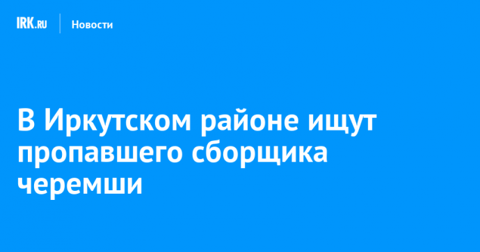 В Иркутском районе ищут пропавшего сборщика черемши