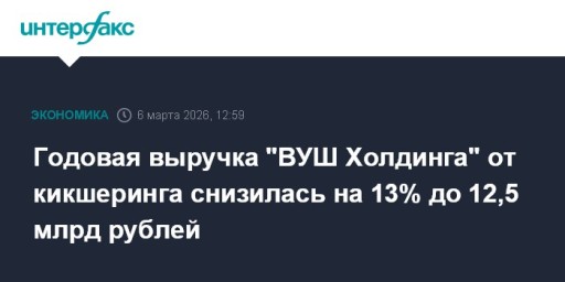 Годовая выручка "ВУШ Холдинга" от кикшеринга снизилась на 13% до 12,5 млрд рублей