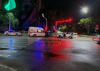 Соцсети: жесткое ДТП произошло в центре Благовещенска