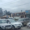 Пожар полыхает в районе "Армроса" в Южно-Сахалинске