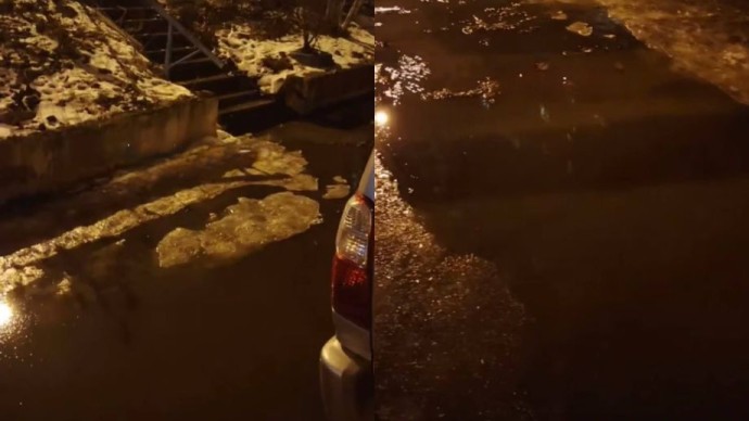 Река фекалий затопила одну из улиц Владивостока