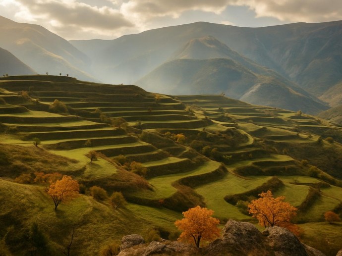 Террасы в Гунибском районе построены вручную без техники — отмечают исследователи Террасы в Гунибском районе построены вручную без техники — отмечают исследователи