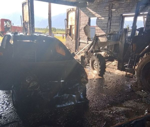 В районе Бурятии сгорел автомобиль
