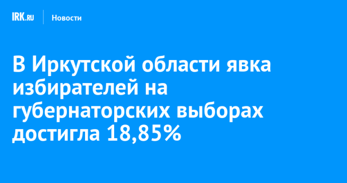 В Иркутской области явка избирателей на губернаторских выборах достигла 18,85%